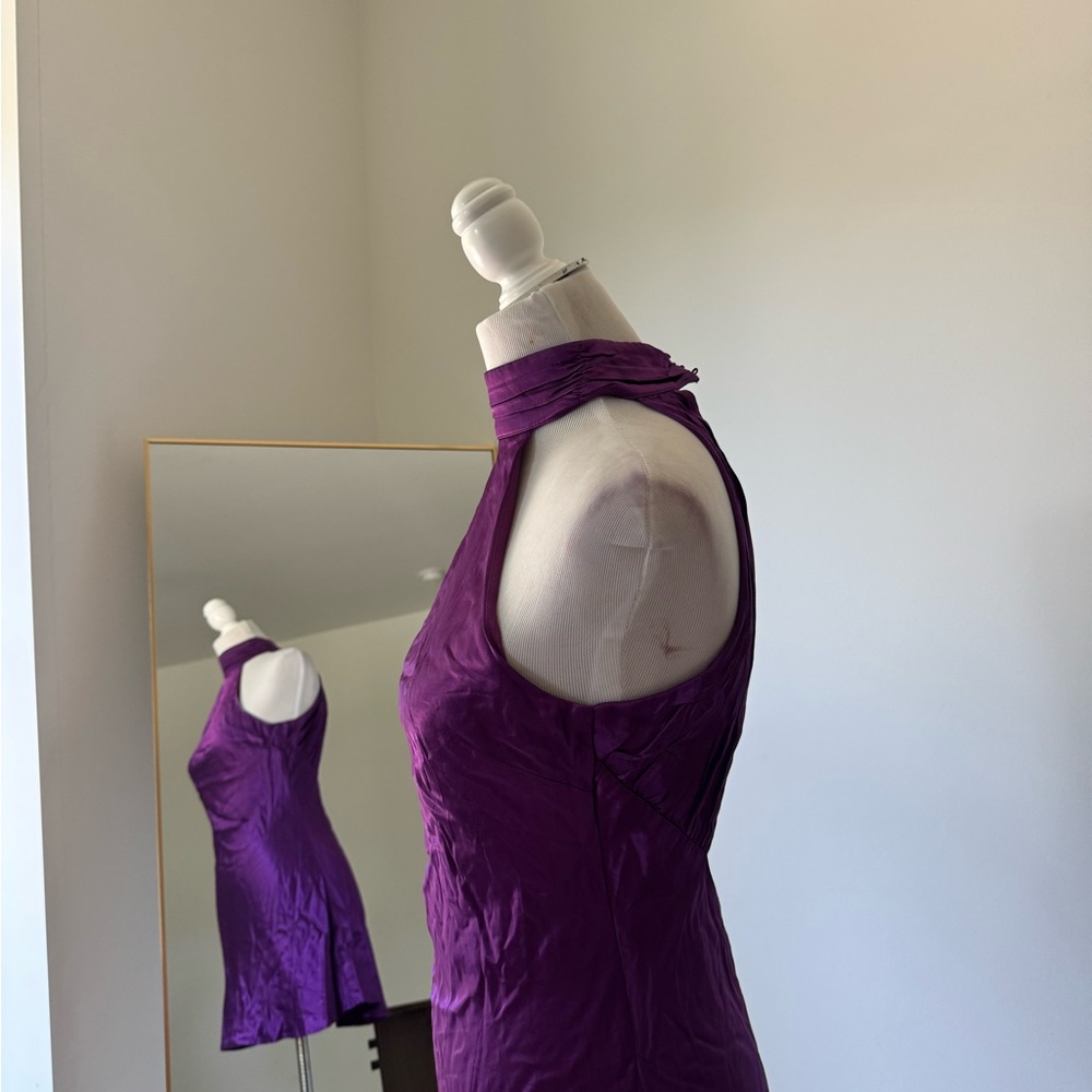 MESHKI Claire purple Halter Mini Dress - Picture 4 of 8